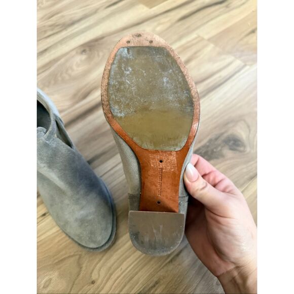 Frye Womens Gray Suede Stacked Block Heel Margaret Shootie Mary Jane Boots Size - Picture 3 of 13